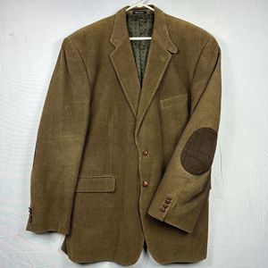 Ralph Lauren Corduroy Blazer Mens 48L Sports Coat Brown Elbow Patch Jacket (46L)